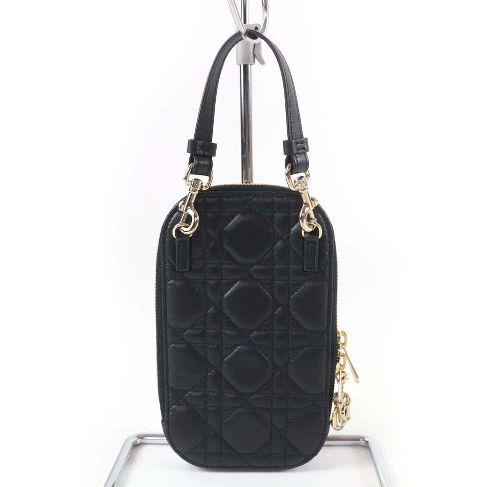 CHRISTIAN DIOR Black Lambskin Leather Shoulder Bag - Picture 3 of 11